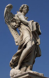 A lovely angel on the Ponte (Bridge) Sant' Angelo in Rome, Italy.