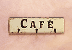 Cafe' Wood Sign Keyholder